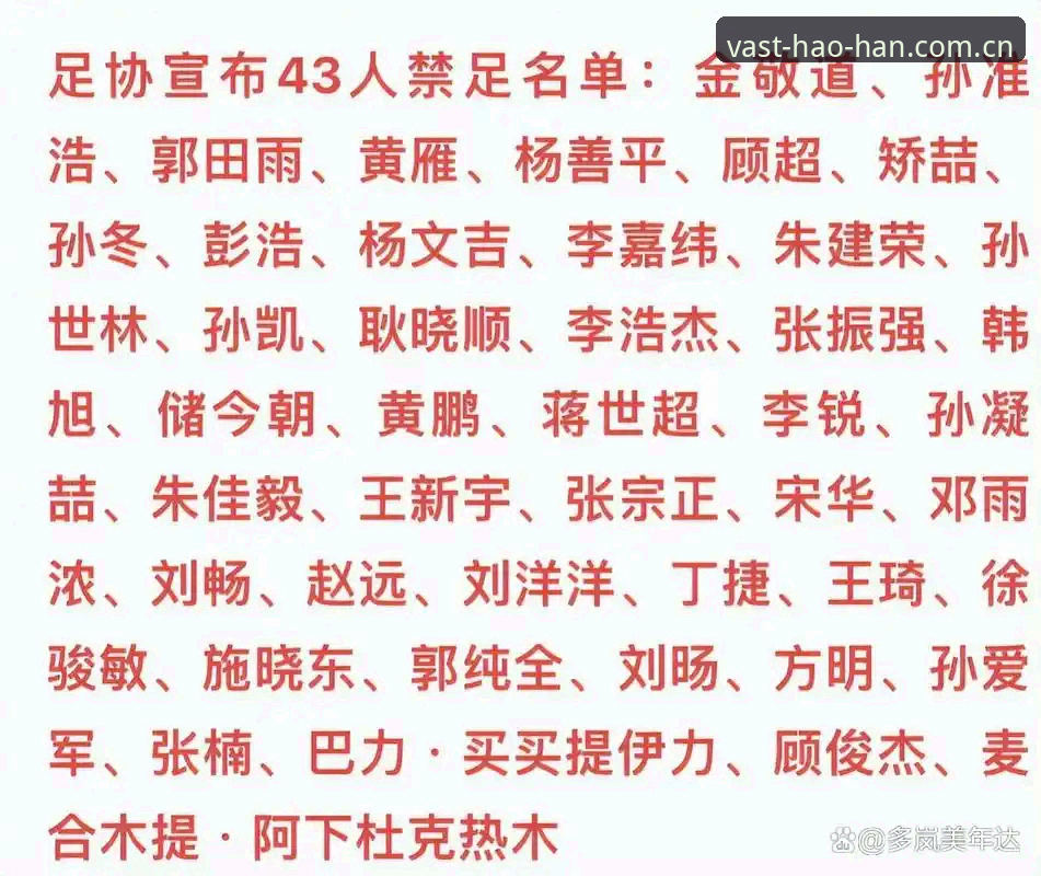 足协第三批禁足名单最新动态：17人终身禁赛，48人遭行业重罚